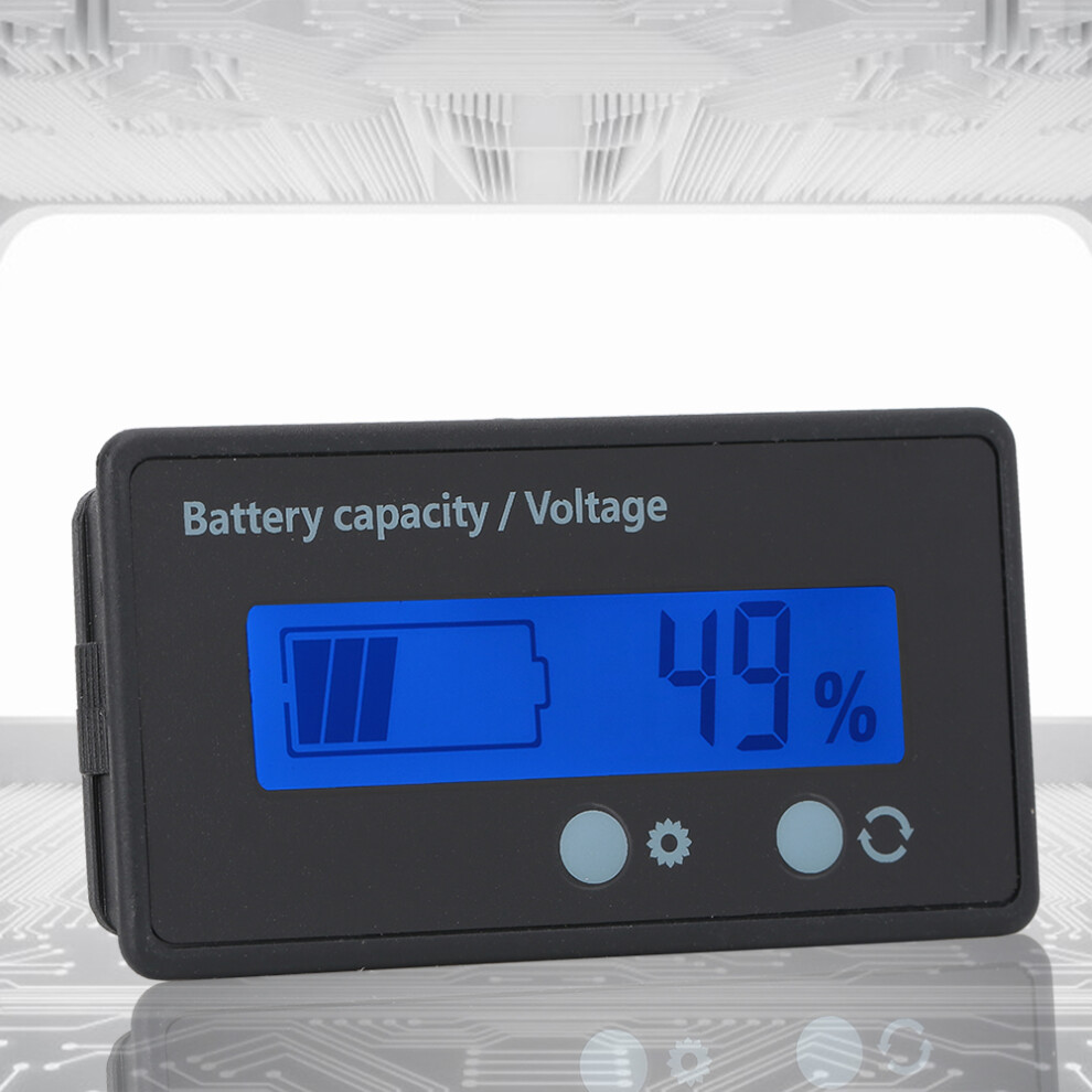Gy-6Gs Pcb Htn Waterproof Battery Capacity Monitor Indicator Lcd Display 12-84V Blue 6931324689647