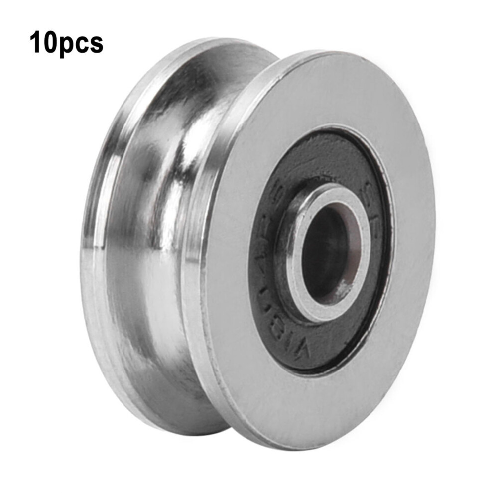 10Pcs Tv0418 4*18*8Mm V Groove Track Roller Bearing Guide Rail Bearing 9381324693316