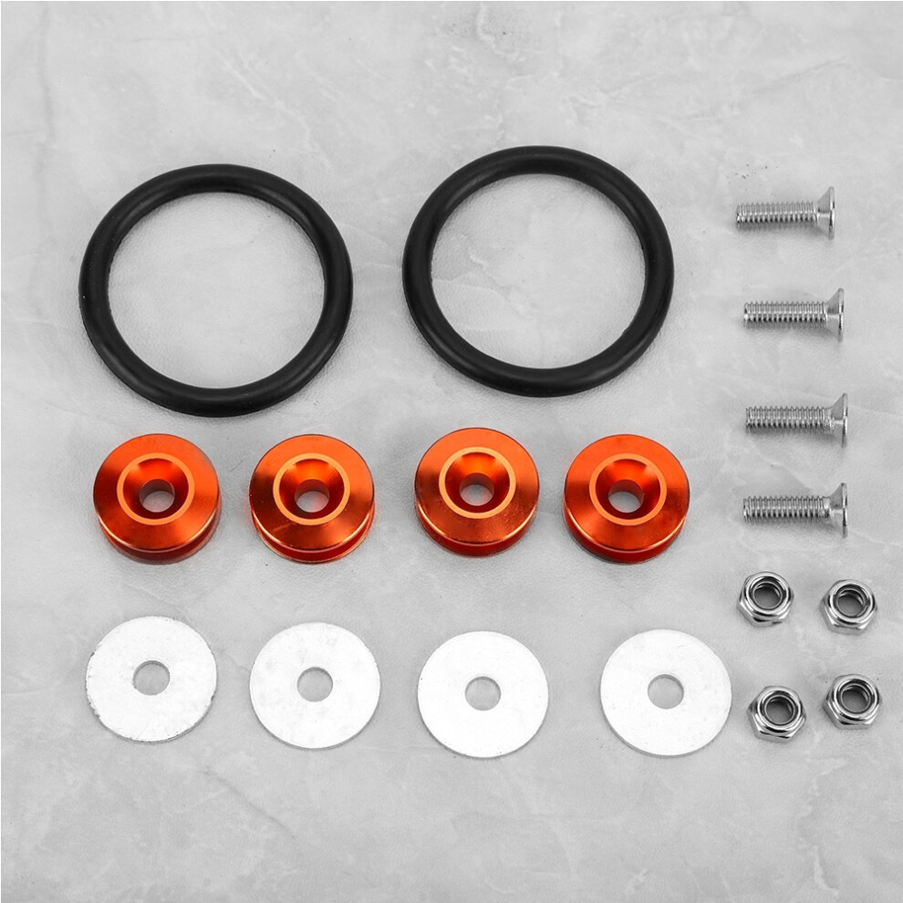 Colorful Quick Release Fasteners Rubber Rings Kit For Car Bumper Trunk Mud Guard Lid (Orange) Orange 9401324695209