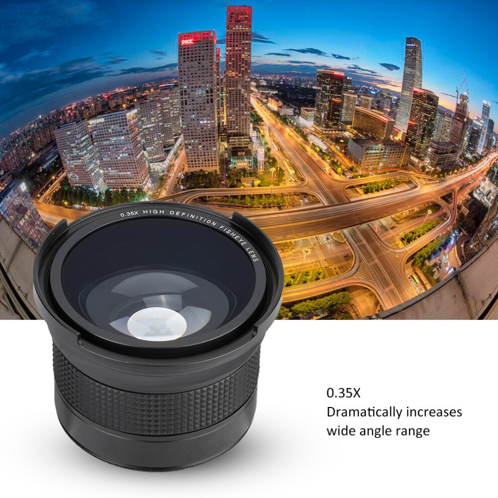 58Mm 0.35X Fisheye Super Wide Angle Lens For Slr Dslr Camera Black 8021324695606