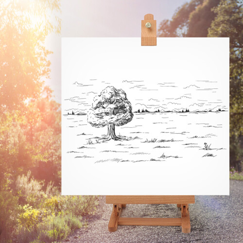 Small Wooden Adjustable Tabletop H frame Easel Studio Artist Display Stand Drawing Board