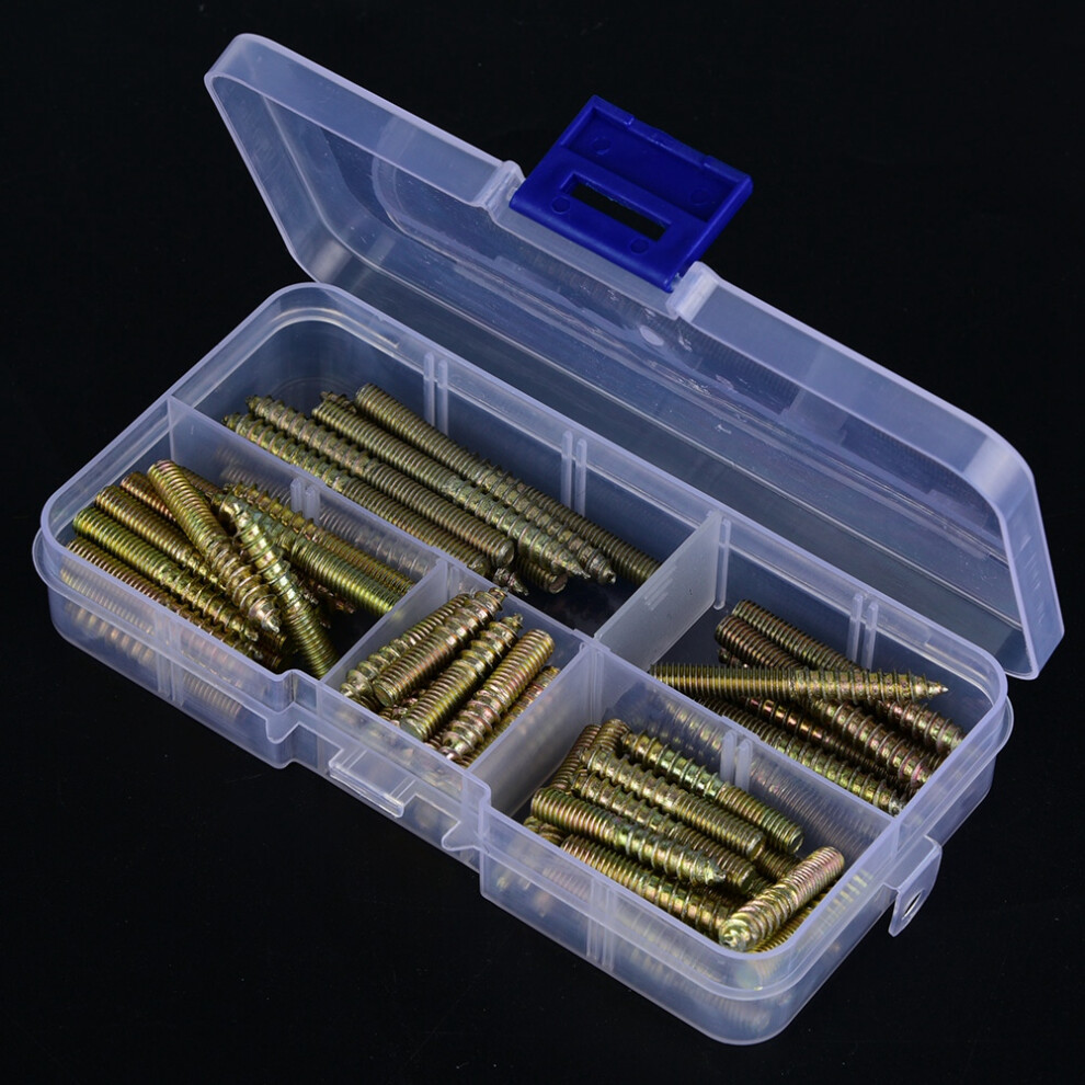 80Pcs M5 Dowel Screw Woodworking Furniture Connector Double Ended Screw Hanger Bolt 3201324698622