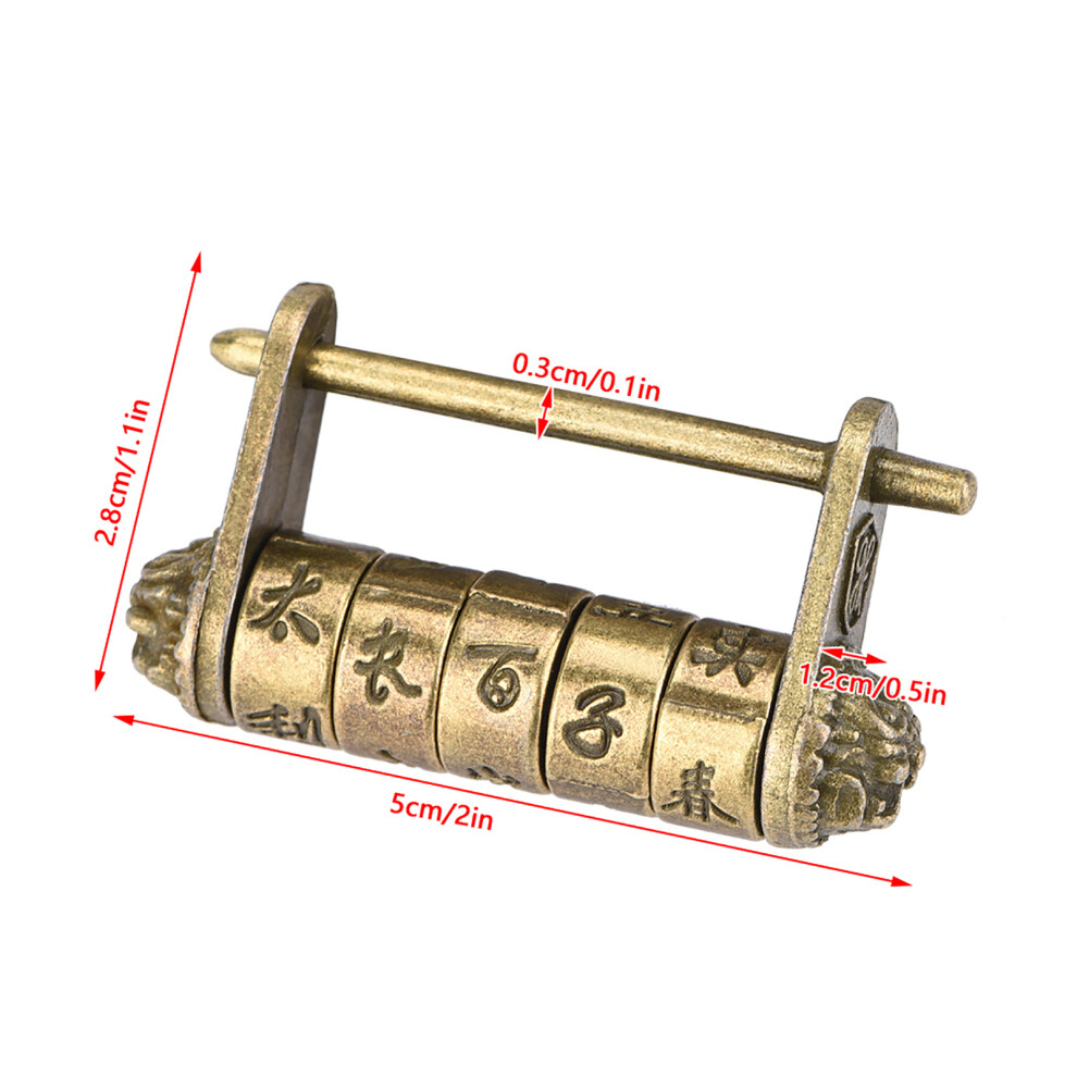 Chinese Vintage Padlock Antique Retro Style Combination Lock For Jewelry Box Drawer Cabinet 4201324699857