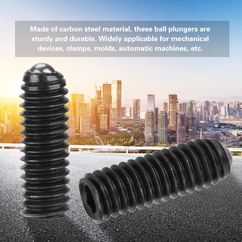 10Pcs M4 Screw Thread Hex Socket Carbon Steel Ball Spring Plungers Set (M4*12) 8401324705015