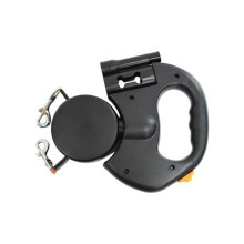 (black) Dual Retractable Dog Leash Double Headed Extendable Walking Leash Anti-tangle Pet Traction Rope For Two Dogs Up To 50lbs