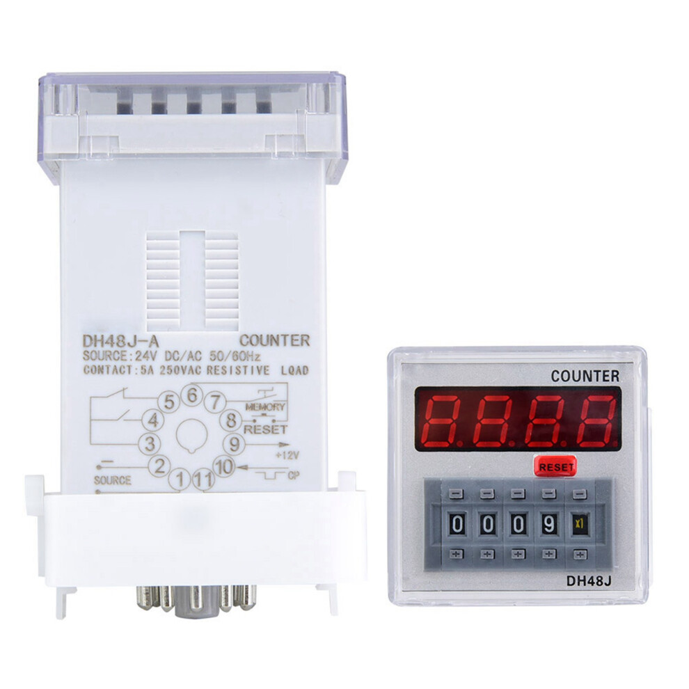 Dh48jâA Digital Counter Delay Time Relay Led Display 1Â999900 11ÂPin (24V Ac/Dc) 8401324707934