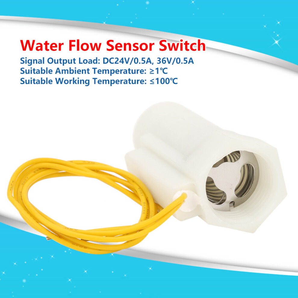 Plastic Water Flow Sensor Switch Piston Type G1/2In Male/Female Thread Dc0-110V 7651324708719