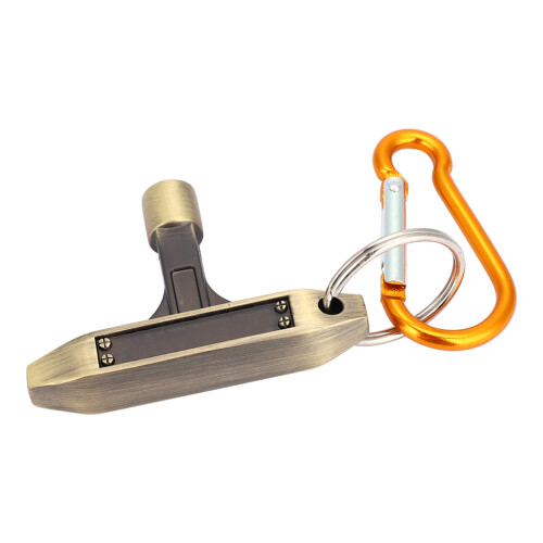 Portable Bronze Drum Skin Tuning Key Square Socket with Keyring & Buckle 2