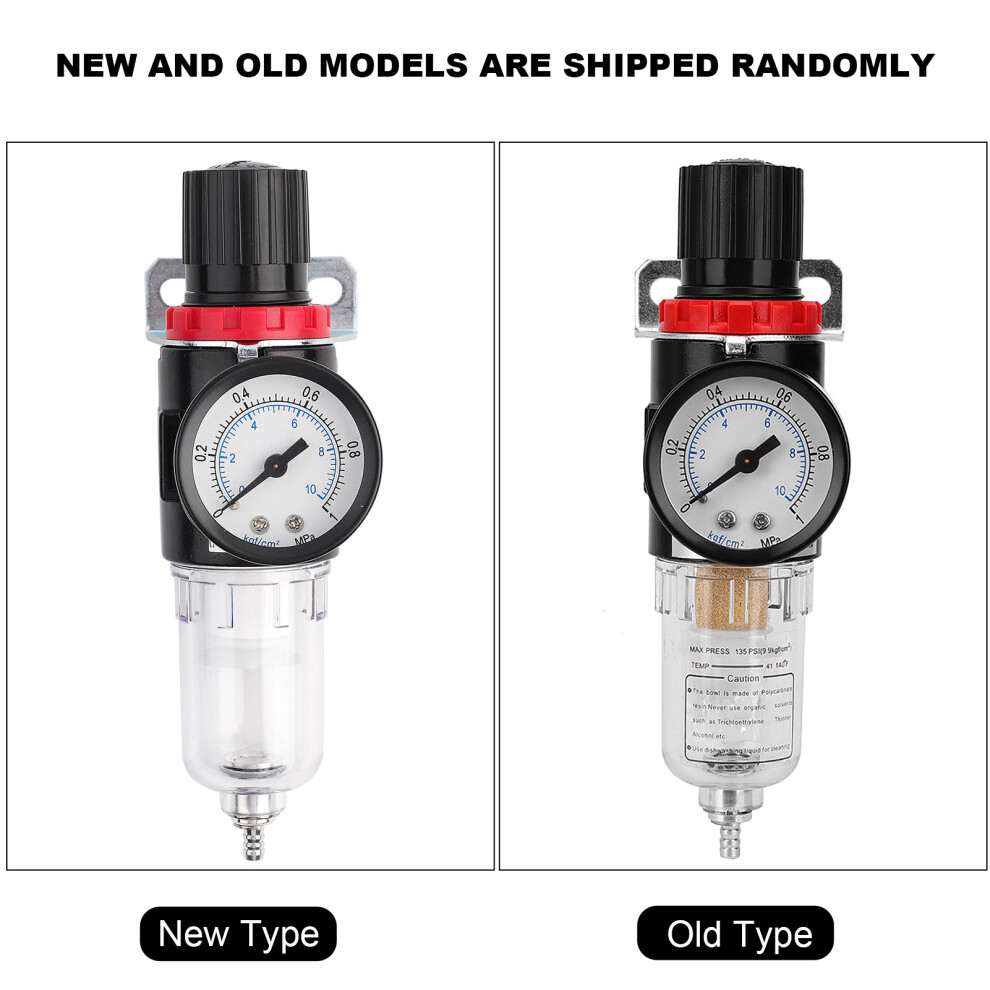 1/4In Afr2000 Oilwater Separator Compressed Air Filter Air Source Treatment With Pressure Gauge 8741324713628