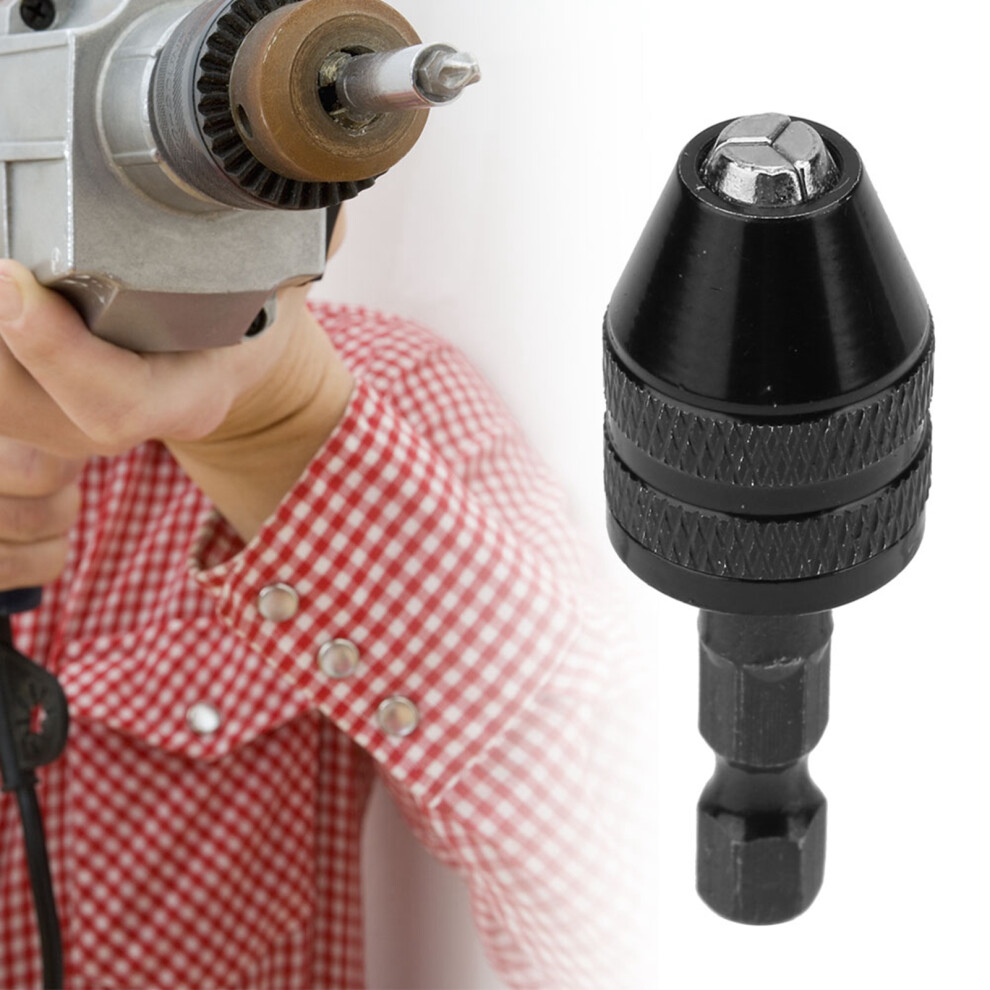 0.3-3.6Mm Keyless Drill Chuck 1/4" Hex Shank Quick Adapter Converter 3691324714635