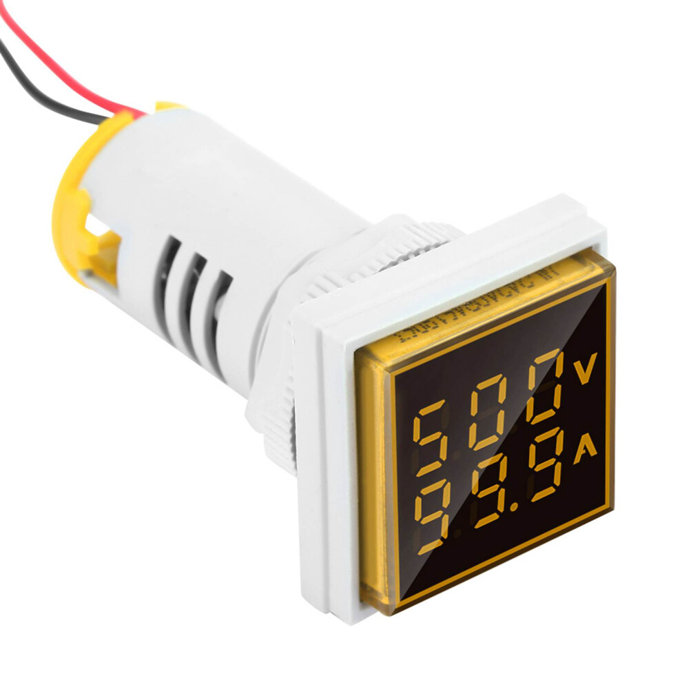 Led Digital Display Ac Voltage Current Meter Indicator 22Mm 0-100A Meter Indicator (Yellow) 7891324715298