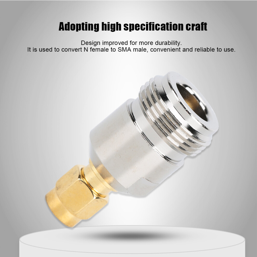 2Pcs N Female To Sma Male Adapter Portable Small Plated Connector With Stable Performance Gold 4661324717072