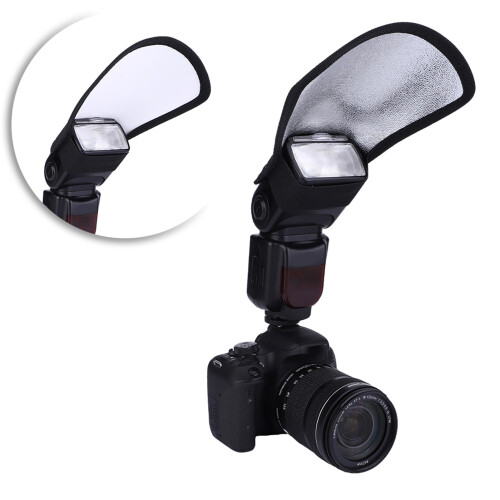 Universal Soft Intense Light Flash Speedlite Silver White Photography Reflector for SLR Camera