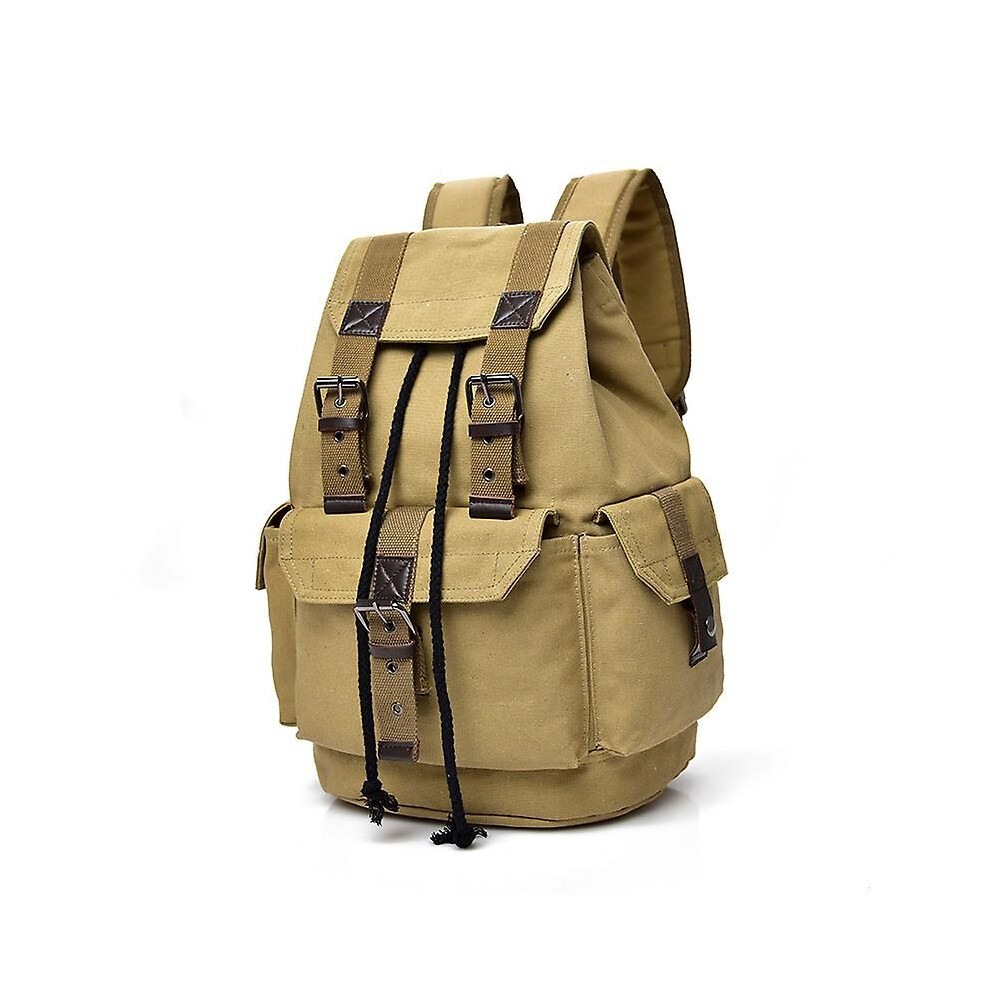 (Kaki)Sacs à dos d'école, de randonnée, en toile, pour hommes, de