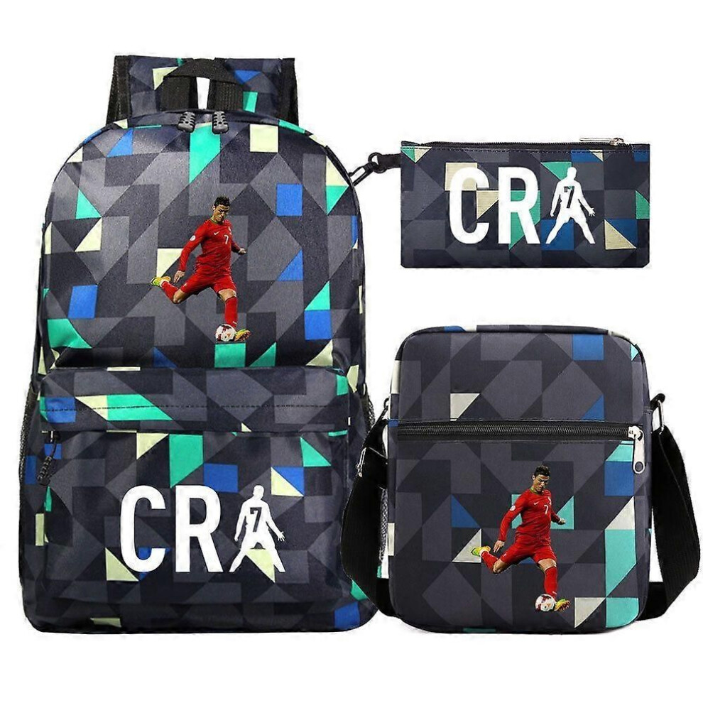 NETILGEN Sac à Dos 3 Pièces Enfant Rugby Abstrait Cool – Cartable École + Sac Lunch Isotherme + Trousse Crayons Garçons Filles Maternelle Primaire