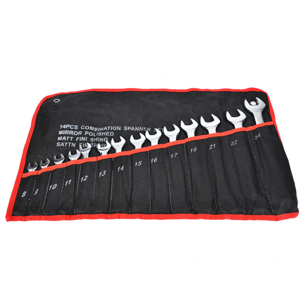 14Pcs 8-24Mm Combination Wrench Set Double Head Spanner Nut Driver Repair Tool Kit 3731324721674