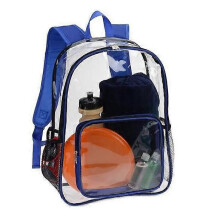 (blauw)Transparante, robuuste PVC-rugzak van doorzichtig materiaal