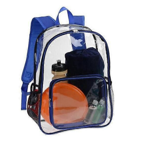 (blue)Clear Backpack Heavy Duty PVC Transparent Backpack