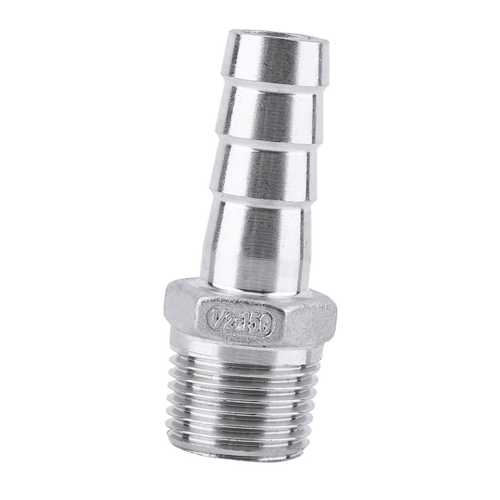 Ss304 Male Thread Pipe Fitting Barb Hose Tail Connector Bsp(1/2"X15mm) 9441324721980