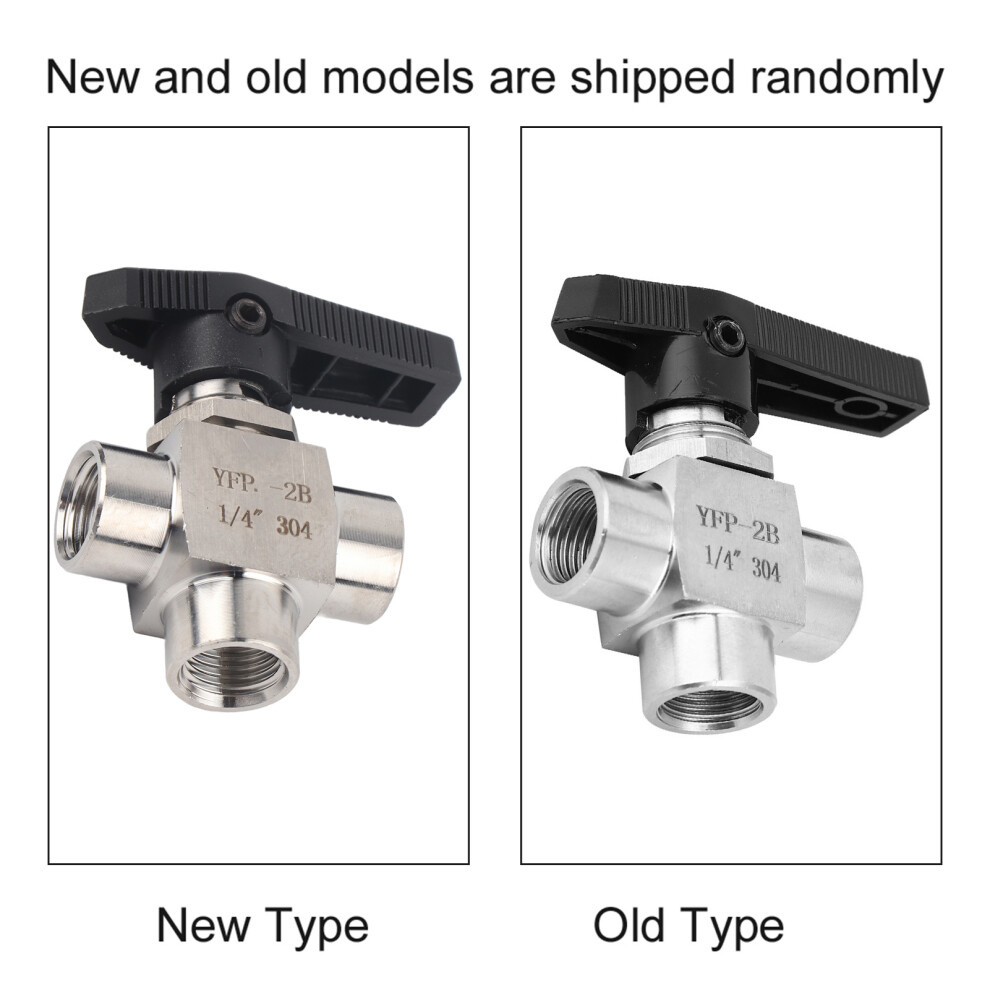 3 Way Ball Valve Bspp Female Thread Stainless Steel Valve For Water Pipe Flow Controlbspp 1/4In 3601324722325
