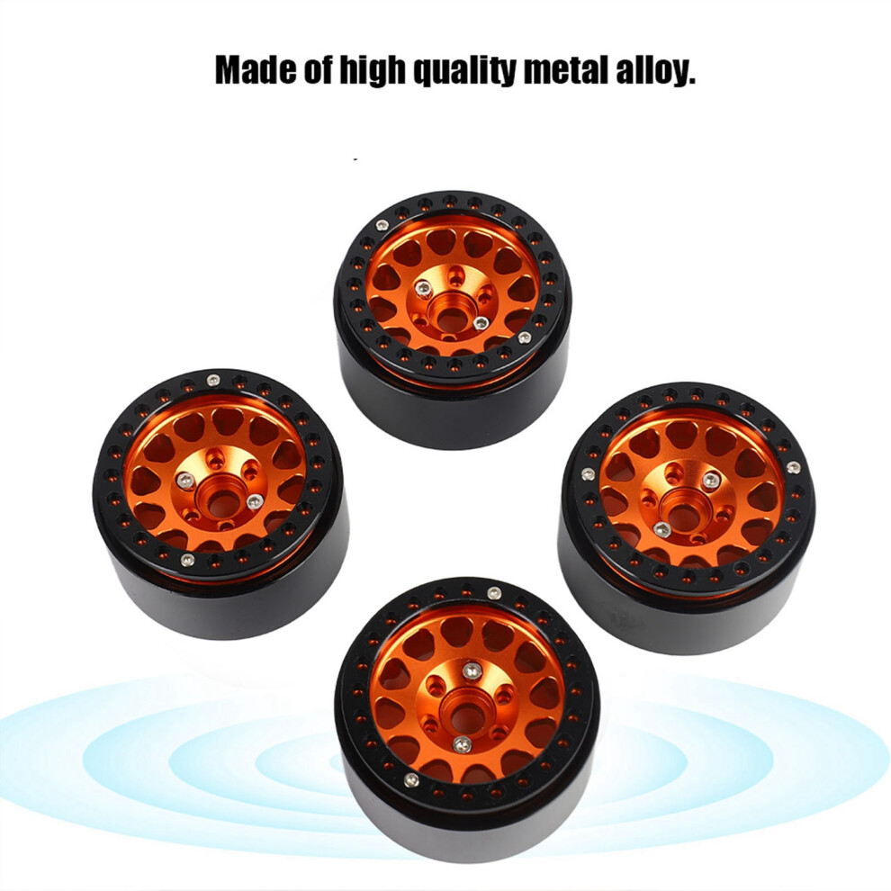 4Pcs 1:10 RC Crawler Car Metal Wheel Hub Car Tire Fit for Axial SCX10 / SCX10II / 90046 / 90047Black and golden-image-OPC-PHWZJ8D-NEW