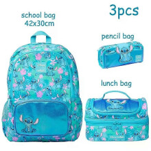 (3 PCS)school bag Australia Smiggle School bags  Stitch Backpack Lunch Bag Water Bottle Student Gift