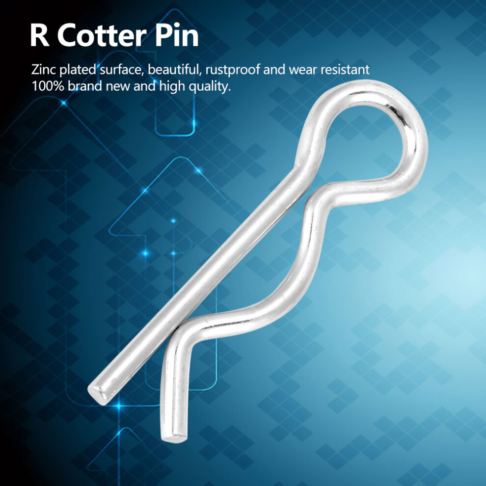 R Cotter Pin Retaining Pin Fastening Clip Bright Zinc Plated (2.5*45Mm 10Pcs) 4631324725278