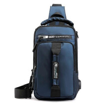(Donkerblauw) Schoudertas voor heren, waterdichte schoudertas, dagrugzak, crossbodyrugzak voor reizen