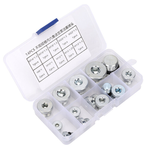 14 Pcs Drain Plug Hex Socket Oil Flange Pan Drain Nut for Multiple Purpose