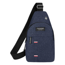 (Dunkelblau)Herren Trendy Canvas Brusttasche Verstellbarer Riemen Umhängetasche Beutel Casual Outdoor