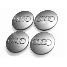 for Set of 4 wheel covers 60mm Audi A3, A4, A5, A6, A7, A8, Q3, Q5, Q7 for alloy wheels, Gray