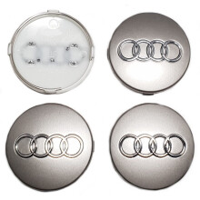 for Set of 4 wheel covers 60mm grey/silver, Audi A3, A4, A5, A6, A7, A8, Q3, Q5, Q7 for alloy wheels