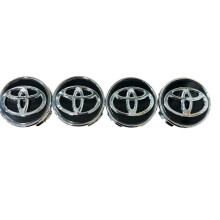 for Set of 4 caps TOYOTA 62mm BLACK+SILVER for alloy wheels