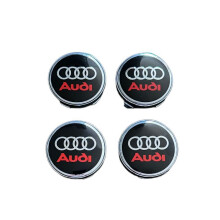 for Set of 4 black 60mm Audi wheel covers compatible/alloy wheel replacement