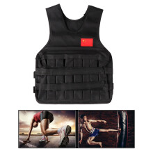 Sports Exercise Fitness Adjustable Weighted Vest Training Waistcoat 20KG Loading (Black)