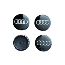 for Set of 4 wheel covers 56mm Audi Black compatible/alloy wheel replacement