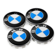 for Set of 4 BMW rim caps, 56 mm, White/Blue model