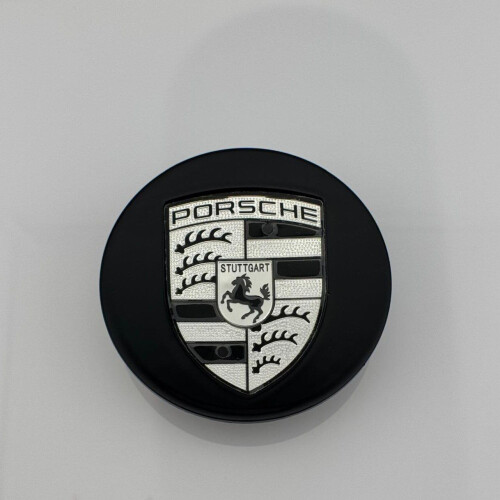 for Set of 4 Porsche Wheel Covers, Black, Diameter 76mm 1