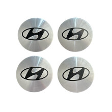 for Set of 4 wheel covers 58mm outer, 50.5mm inner silver Hyundai compatible/alloy wheel replacement