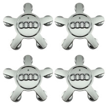 for Set of 4 Wheel Covers 135mm Audi for Alloy Wheels A3, A4, A5, A6, A7, A8, Q5, Silver