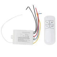 3 Ways ON/OFF 220V Digital Wireless Wall Light Receiver Transmitter Remote Control Switch