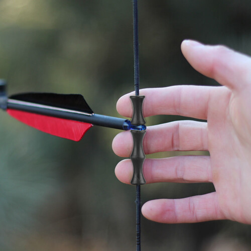 Silicone Archery Bowstring Finger Protector Tabs Guard for Recurve and Compound Bow Black 2
