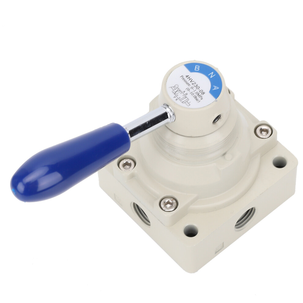 4Hv230-08 Air Valve 4 Way 3 Positions Hand Lever Direct Action 1/4In Pt Pneumatic Valve 9471324728597