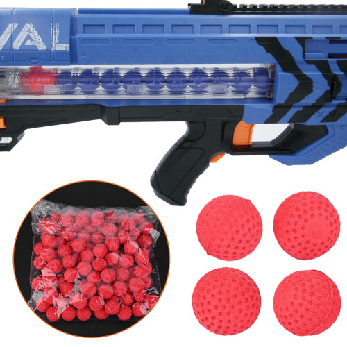 100PCS/ Pack Universal EVA Soft Round Refilled Bullets Ball for Rival Toy Gun (Red) 2