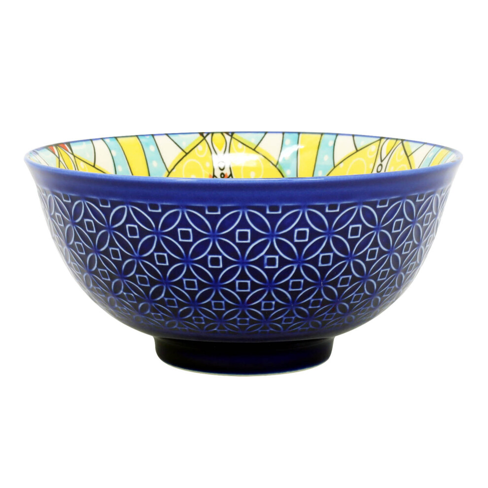 Soup Bowl Stoneware Blue Mandala 15cm Broth Cereal Ramen Side Bowl Decorative-image-OPC-PHQH8TP-NEW
