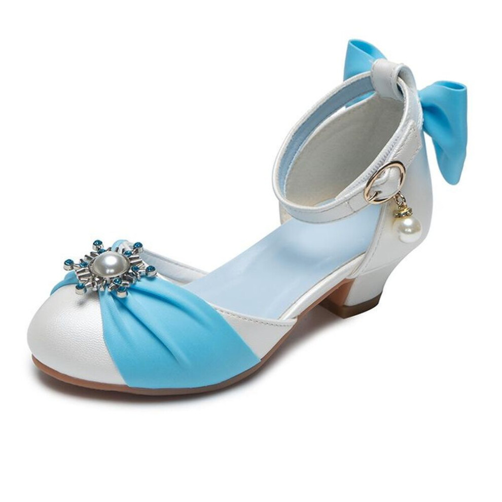 (blue, 32) Girl High-heeled Sandals Children's Summer Pink Sandals Kids Piano Performance Crystal Shoes Princess Dress Catwalk Shows Sandal