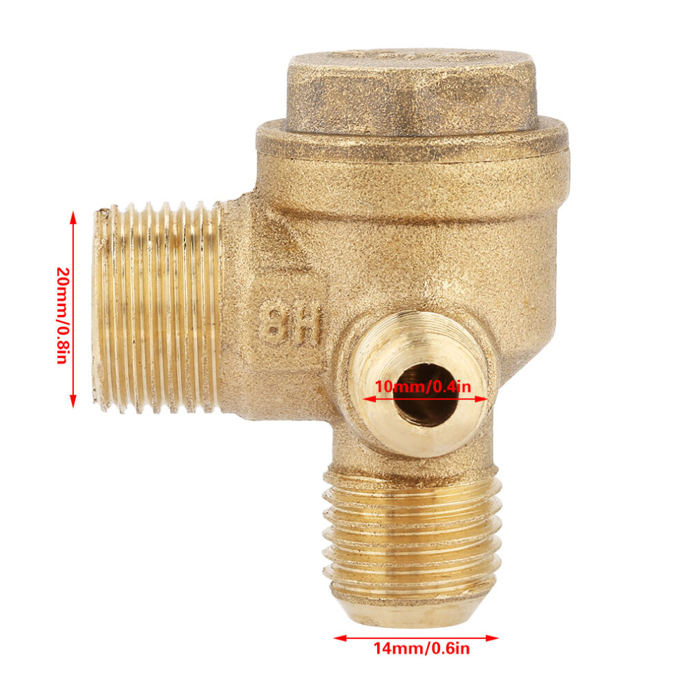 Male Thread 90 Degree Brass Air Compressor Check Valve Spare Parts 20*14*10Mm 8471324729915