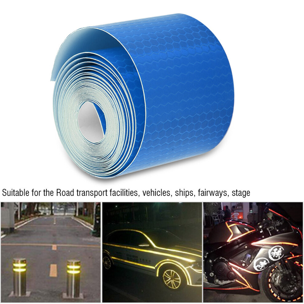 5Cmx3m Safety Adhesive Reflective Tape Roll Sticker For Trailers Cars Bikes Blue 7891324731236