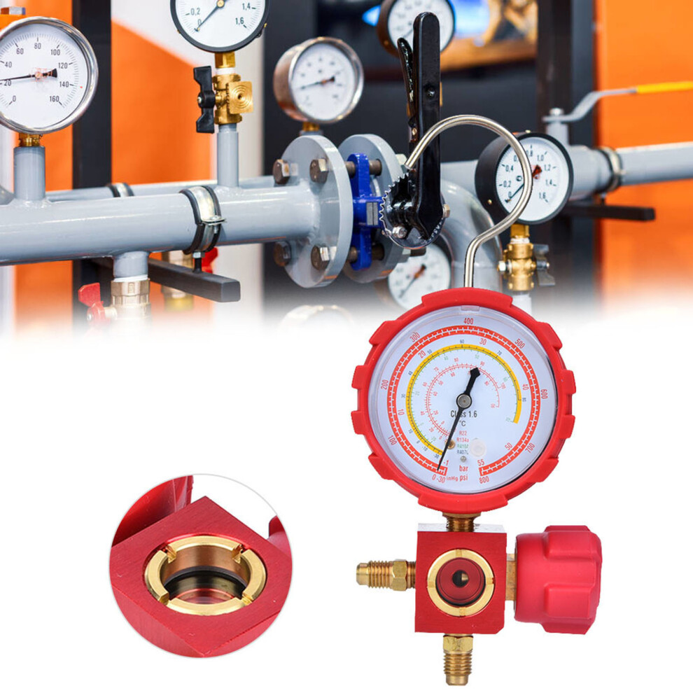 Air Condition Manifold Gauge High Pressure A/C Refrigeration Tool With Sight Glass G1/4 8471324731208