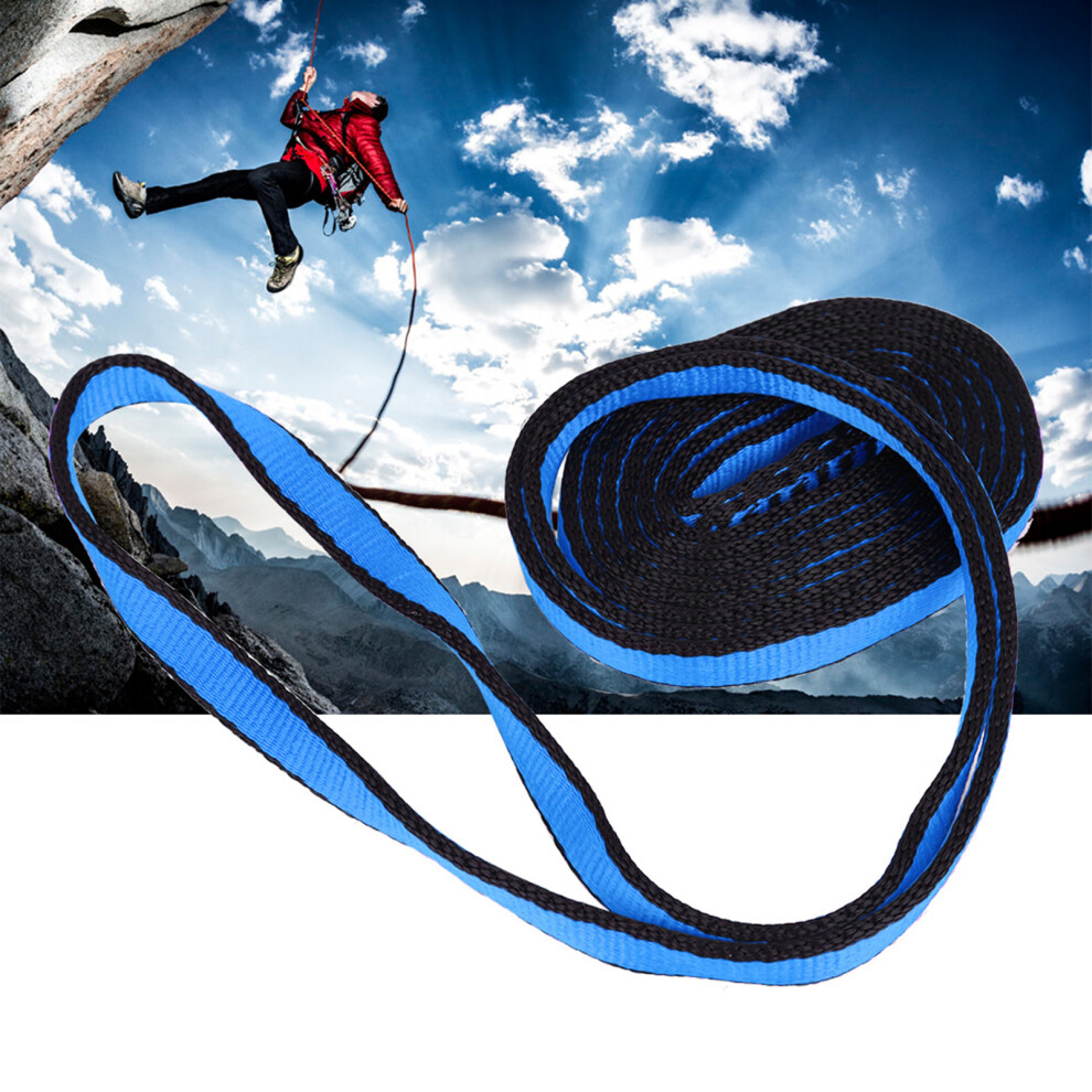 Mountaineering Climbing Load Bearing Flat Belt Strap Outdoor Safety Rope(120Cm Blue) 3491324731478